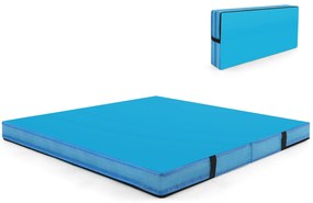 Tapete de ginástica dobrável de 4 pés x 4 pés x 4 pol. com alças e capa - roxo