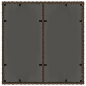 Conjunto de Jantar de Jardim 3 Peças com Almofadas Castanho Polyrattan