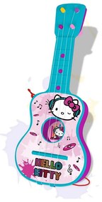 Guitarra Infantil Hello Kitty Azul Cor de Rosa 4 Cordas