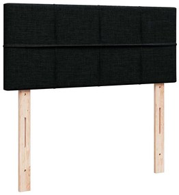 Cama otomana com colchão &amp; LEDs 120x190 cm tecido preto
