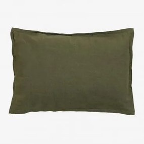 Almofada Retangular de Algodão (35x50 cm) Guillaume verde exército - Sklum