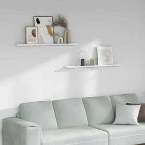vidaXL Prateleira de Parede 2 pcs Mármore Branco 100 x 9 x 3 cm