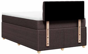 Cama com molas/colchão 120x200 cm tecido castanho-escuro