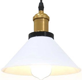 Candeeiro suspenso regulável altura E27 branco brilhante Ø22cm