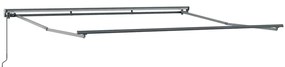 Toldo Retrátil Antracite e Branco 400x300 cm Poliéster e Aço