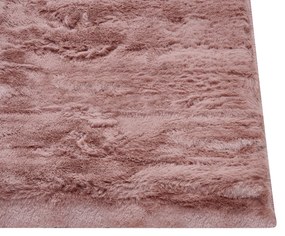 Tapete em pelo sintético de coelho rosa 160 x 230 cm MIRPUR Beliani