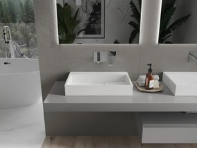 Mexen Ava lavatório de bancada de conglomerado B/O 60 x 38 cm, branco - 23016000
