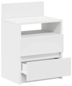 Mesas de cabeceira 2 pcs com 2 gavetas 40x33x60 cm branco