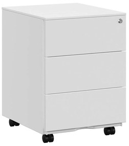 Armário rolante com 3 gavetas para escritório | SONGMICS | 39 x 45 x 55 cm | branco | OFC63WT.