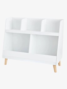 Móvel de arrumação Montessori, para livros e brinquedos branco/ motivo