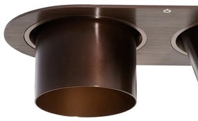 Set van 6 inbouwspots donkerbrons GU10 70mm kantelbaar 2-lichts - Installa
