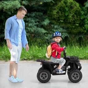 Moto 4 eletrica para crianças 6V de 4 rodas com botão de arranque Pneus Faróis LED Preto