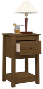 Mesa de cabeceira 40x35x61,5 cm pinho maciço castanho mel