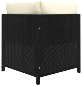 8 pcs conjunto lounge de jardim c/ almofadões vime PE preto