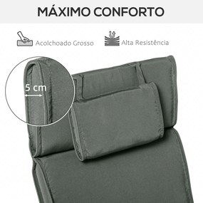 Almofada para Espreguiçadeira 198x53x5cm Almofada Suave para Espreguiç