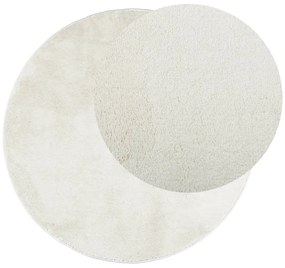 Tapete de pelo curto OVIEDO Ø 120 cm creme