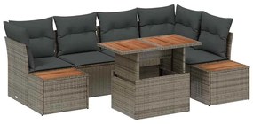 vidaXL Conjunto de Sofá de Jardim 10 pcs Cinzeto Rattan Sintético