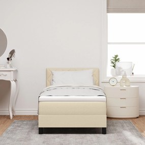 Cama Box com Colchão &amp; LED Creme 90x190 cm Tecido