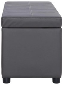 Banco c/ compartim. arrumação 116 cm couro artificial cinzento