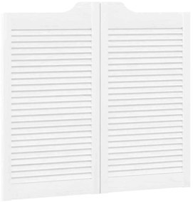 Portas de batente design de persiana 2-Par 90x80 cm branco