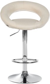 Conjunto de 2 bancos de bar Olinda em tecido e com estrutura cromada 52 x 77-97 x 47 cm Creme