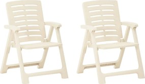 vidaXL Cadeiras de jardim 2 pcs plástico branco