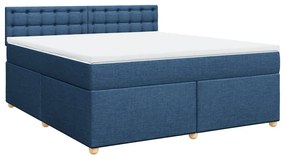 Cama com molas/colchão 180x200 cm tecido azul