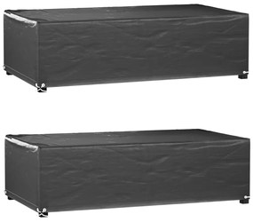 vidaXL Capas p/ mobília de jardim 2 pcs 8 ilhós 125x70x35cm retangular