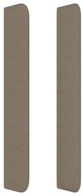 Cabeceira cama abas tecido 183x16x118/128 cm cinza-acastanhado