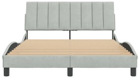 Estrutura de cama sem colchão 120x200 cm veludo cinzento-claro