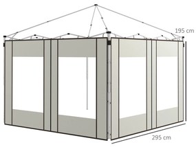 Outsunny Paredes Laterais para Tenda de 2 Painéis 295x195 cm Paredes L