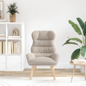 Poltrona Relaxante vidaXL Cinza Claro em Tecido Tipo Lã