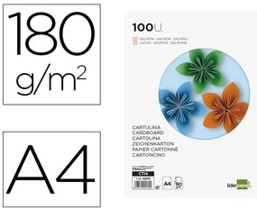 Cartolina 180 gr 100 Folhas Din A4 Salmão