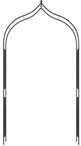 Outsunny Arco de Jardim de Metal Arco de Jardim para Plantas Trepadeiras Exterior Pátio 140x60x265 cm Preto