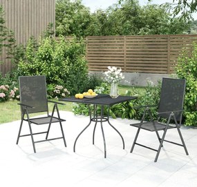 3 pcs conjunto de jantar para jardim aço antracite