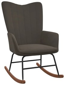 327744 vidaXL Cadeira de baloiço veludo cinzento-escuro