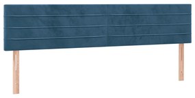 Cama com molas/colchão 160x200 cm veludo azul-escuro