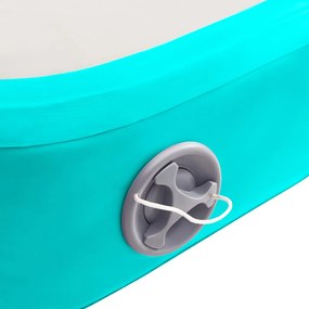 Colchão de ginástica insuflável c/ bomba 700x100x15cm PVC verde