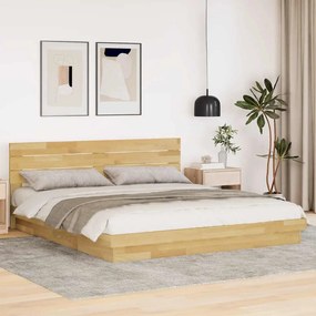 vidaXL Estrutura cama cabeceira sem colchão 180x200 cm maciça carvalho