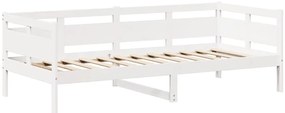 Conj. sofá-cama e banco c/ telhado 90x200cm pinho maciço branco
