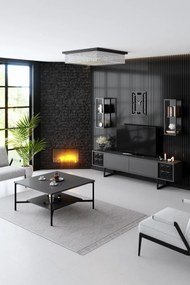 Unidade TV Black Line – Antracite e Preto – TV Stand: 180x30x48 cm