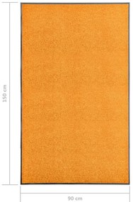 Tapete de porta lavável 90x150 cm laranja