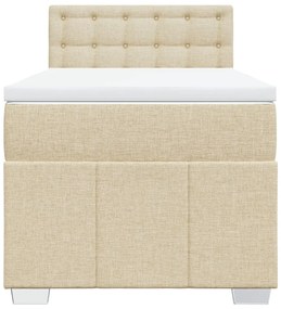 Cama com molas/colchão 80x200 cm tecido cor crème