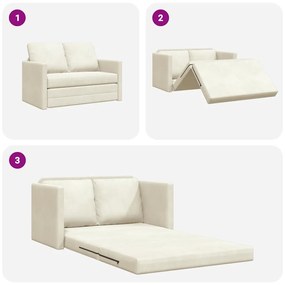 Loveseat 2 lugares Creme Tecido, Madeira 2 lugares