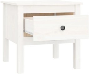 Mesa de apoio 50x50x49 cm pinho maciço Branco