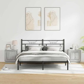 Gavetas de Cabeceira com Luzes LED 2 pcs Cinza Sonoma 44x34,5x45 cm