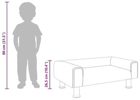 Sofá infantil 70x45x26,5 cm veludo rosa