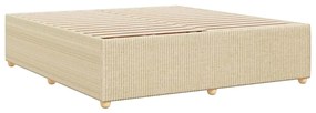 Estrutura de cama sem colchão 180x200 cm tecido cor creme