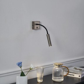 Candeeiro de parede moderno cor de chumbo com porta USB-C - Gosna