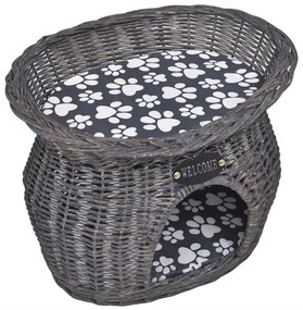 Ninho/casa/arranhador p/ animais com almofadão salgueiro